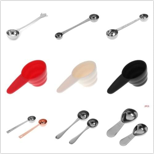 Plastic Food Spoon,Stainless Steel Long Handle,Double Ends,Milk Powder Spoons,With Scale Coffee Scoop Tablespoon