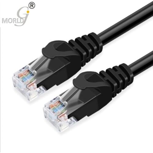 RJ45 Patch Cord Lan Cable Internet Cables 1.6FT Black Color CAT6 UTP Round Cable Ethernet Cables 0.5m Network Wire Made In China