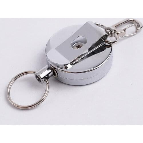 Resilience Steel Wire Rope Elastic Keychain Recoil Sporty Retractable Alarm Key Ring Anti Lost Yoyo Ski Pass ID Card