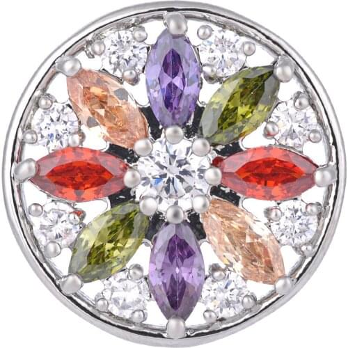 Vocheng Ginger Snap CZ Stone Fireworks 18mm Brass Material 4 Colors Luxury Glam Charms Bling Gift for Women Vn-1281