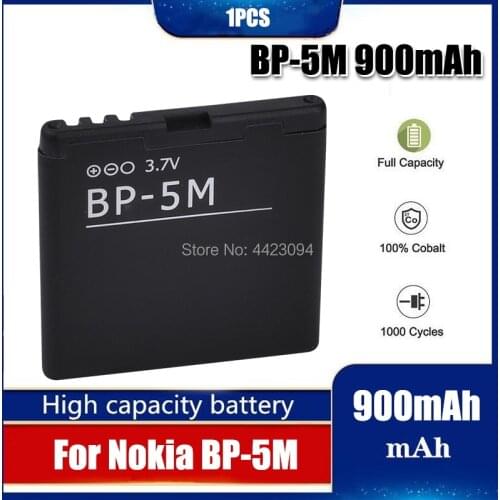 1pc Replacement Phone Battery BP-5M BP5M for Nokia 5700 5610 5611 5710 7390 5610XM 5611XM 5700XM 5710XM 6220C BP 5M