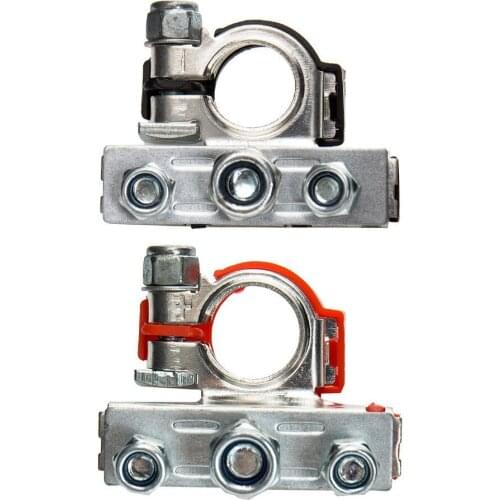 1 Pair Tin Plating Auto Pure Copper Tool 12V +/- Car Connectors Boat Protect Stabilize Current 3Way Battery Terminal Clamps