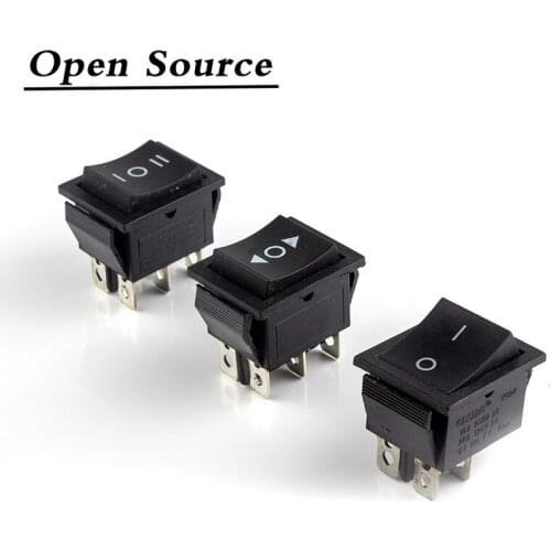 1PCS KCD4 Black Rocker Switch Power Switch ON-OFF-ON 2/3 Position 4/6 Pins The Arrow Is Reset 16A 250VAC/ 20A 125VAC
