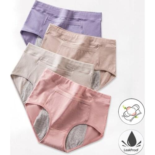3Pcs/Set High Waist Leak Proof Menstrual Panties Women Period Underwear Physiological Pants Cotton Female Briefs Dropshiping