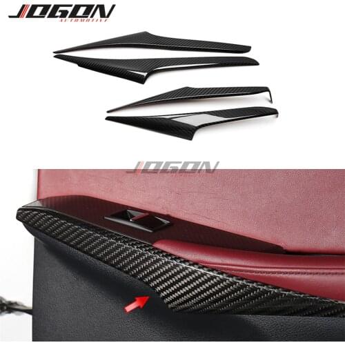 4pcs Real Carbon Fiber For LEXUS IS IS250 IS300 IS350 2013- 2018 Car Accessories Inner Door Handle Armrest Panel Cover Trim