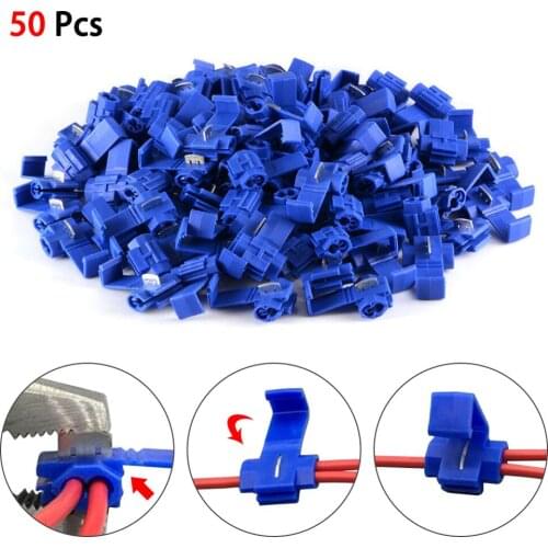 50pcs Blue Scotch Lock Wire Connectors High Performance Quick Splice Crimp Terminals for Crimp Electrical Part