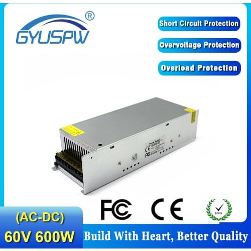 600W 60V 10A Single Output Switching power supply for LED Strip light AC to DC LED Driver power suply 600w