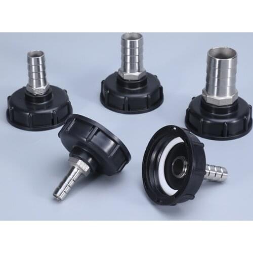 S60x6 Coarse Thread IBC Water Tank Adapter 1/2" 3/4" 1" Garden Hose Pipe Fittings Drain Connector