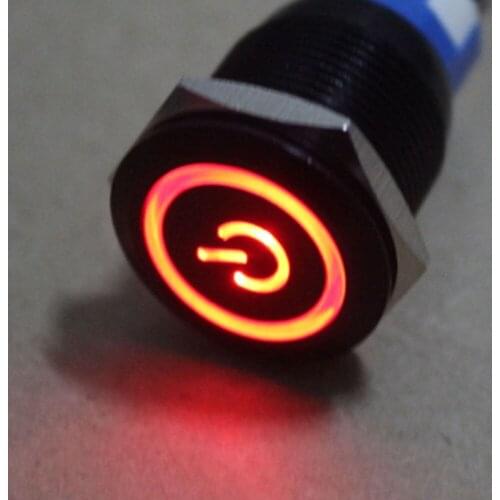 Black 12V 5A 19mm Car Red LED Light Metal Push Button Toggle Switch Sales