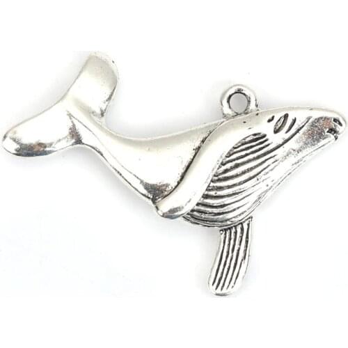 DoreenBeads Fashion Zinc Based Alloy Pendant Ocean Whale Key Lime Pie Pasty Silver Color Color Charms Jewelry DIY Items, 2 PCs