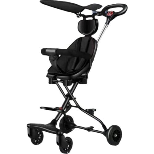 Two-way Lightweight Foldable Four-wheel Stroller with A Baby To Go Out To Prevent Rollover Baby Stroller