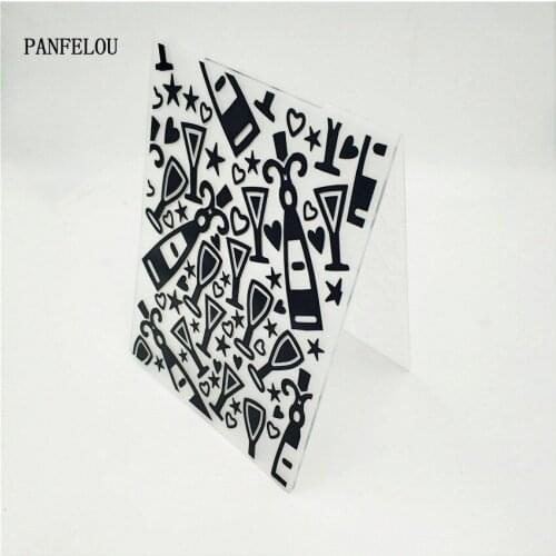 HOT plastic Wine bottle craft card making paper card album wedding decoration clip Embossing folders