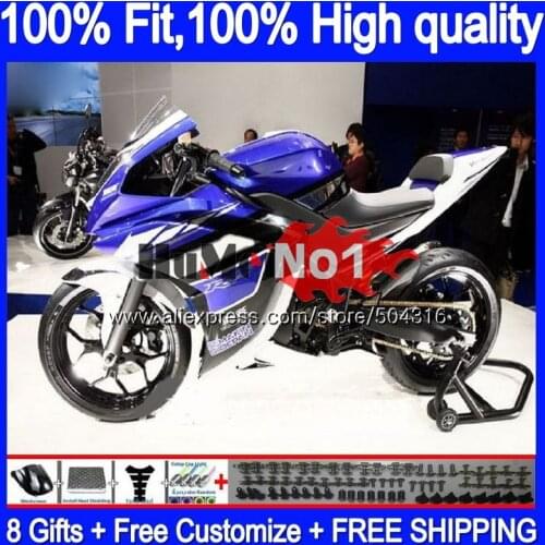 Injection For YAMAHA YZF R3 R25 R3 R 25 YZF-R3 YZFR25 White Blue 55MC.63 YZF-R25 YZFR3 2014 2015 2016 2017 14 15 16 17 Fairing