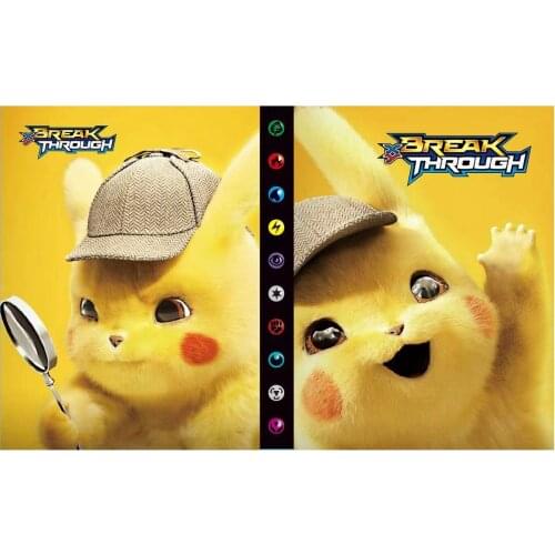 Dectective Pikachued Collections Shiny Pokemones Maps Album 240PCS Book Top Loaded List Toys Gift For Kids