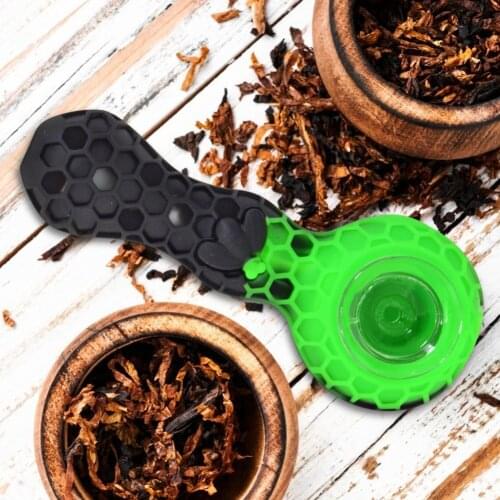 Silicone Tobacco Pipe Portable Cigarette Honeycomb Pipe Heat Resistant Cigar Smoking Pipe Fumar Hierba Tubo Accessories