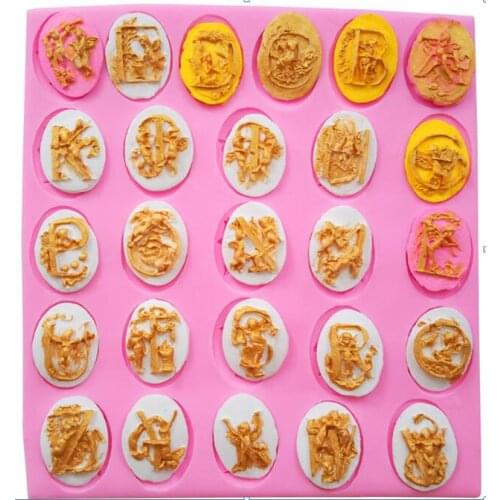26 Letters Christmas Cooking Tools Fondant Shaped Mold Baking Cake Diy Sugar Silicone Craft Mold Tray Candy