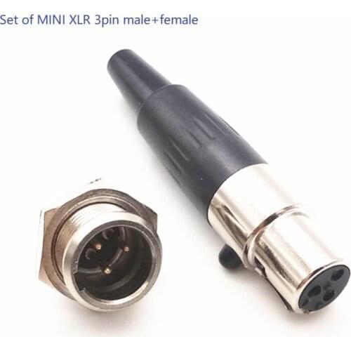 5set Mini XLR 3 4 5 Pin Female Plug + Male Socket Small XLR Audio MINI Microphone XLR Connectors