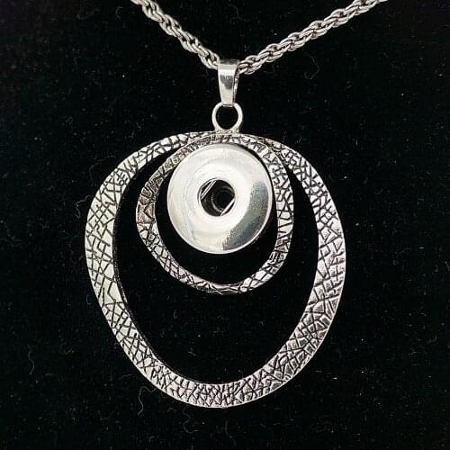 Fashion pendant snap necklace 60CM fit 18MM snap buttons jewelry wholesale DJ0019
