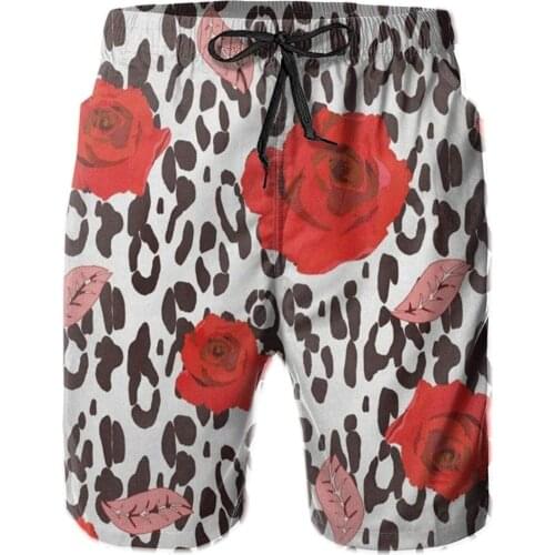 Men Casual Shorts Leopard Spot in Camouflage Style Mens Swim Trunks Athletic Basketball Shorts Active Stretch Bathing Suits