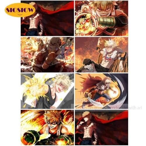My Hero Academia 5d Diy Diamond Mosaic Embroidery Cross Stitch Kit Bakugou Anime Figure Painting Cartoon Posters Home Decor Room