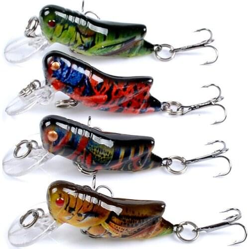 Insect Bionic Fishing Lure 4.5Cm 3.5g Grasshopper Floating Hard Baits Squid Artificial Swimbaits Bass Carp Pike Fishing Tackle