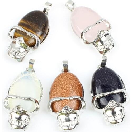 Natural Gem Fashion Alloy Beaded Egg Pendant Mens and Womens Jewellery DIY Necklace Earrings Jewelry Accessories New Year Gift