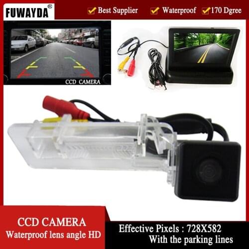 FUWAYDA Assistance NEW LED car CCD Rear view camera with Foldable 4.3inch Color view Monitor for Merecedes-Benz SMART R300/350