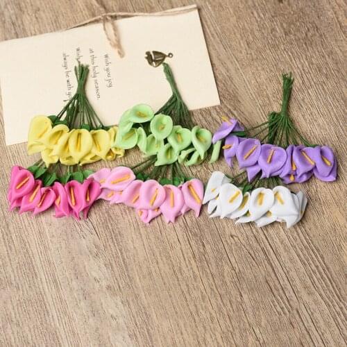 Wholesale simulation flower Calla Lily gift decoration flower PE paper flower decorative floer for gift box