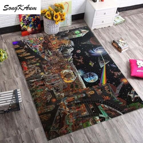 SongKAum Creative children cartoon Large Carpets European simple Non-slip Tatami customizable Mats Bedroom Home Lving Room Rug