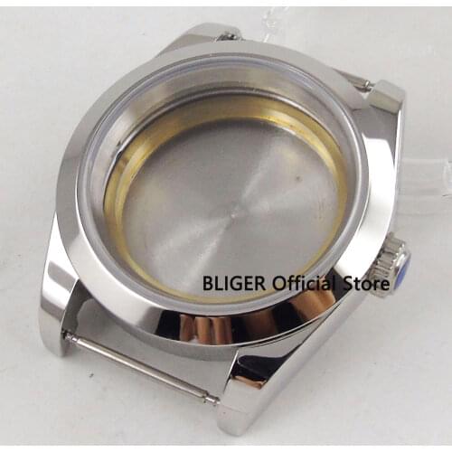 Sapphire Glass 40mm Polished Stainless Steel Watch Case Fit For ETA 2836 MIYOTA 8215 Mingzhu 2813 Automatic Movement C55A
