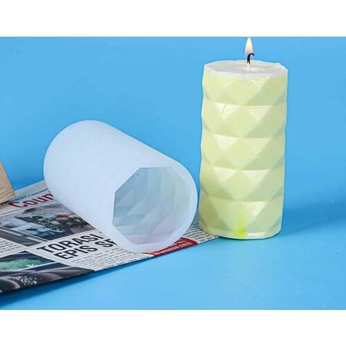 DIY Epoxy Resin Mold Candle Mold Rhombus Shaped Decorative Easy to Shape Three-dimensional Crafting Soap Mold for Home