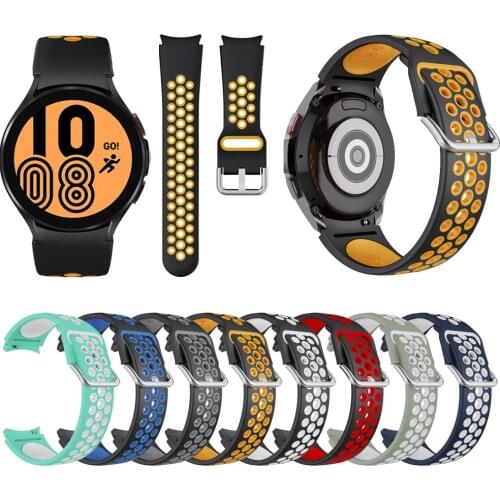 Sports Strap For Samsung Galaxy Watch 4 44mm 42mm / Watch4 Classic 46mm 42mm Replacement Band Curved end Silicone Watchbands