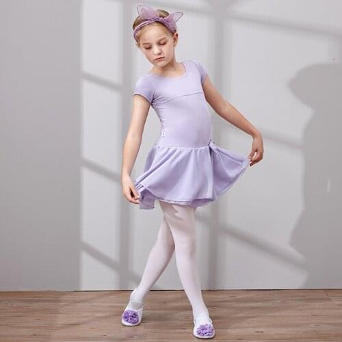 Short Sleeve Dance Dress for Girls, Cotton Ballet Dancewear Good Quality,Toddler Ballet Dress,Kids Tutu Dress, Kids Dance Skirts