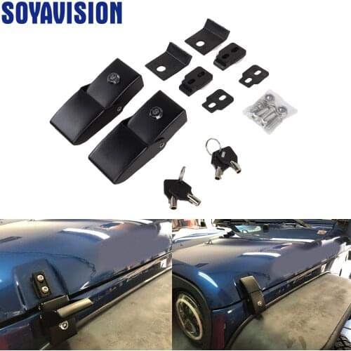 High quality Lock Hood Set With Key for Jeep Wrangler JK JL 2007-2018 2019 Engine Cover Accessories for Jeep Wrangler JK JL