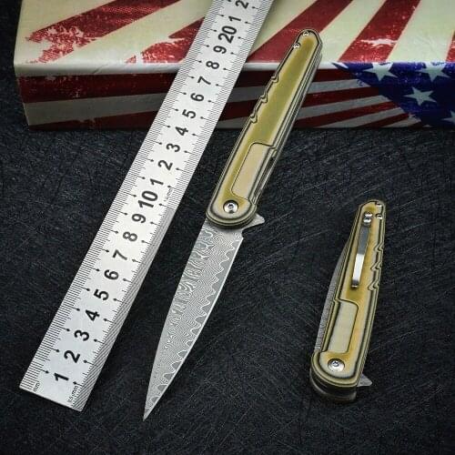 High Hardness VG10 Damascus Steel Folding Blade Knife Outdoor Tools Survival Hunting Knives Tactical Self Defense Pocket Knifes
