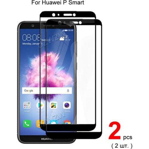 2pcs For Huawei P Smart (5.65 inch) Glass Full Cover Tempered Glass Screen Protector Protective Glass For Huawei P Smart