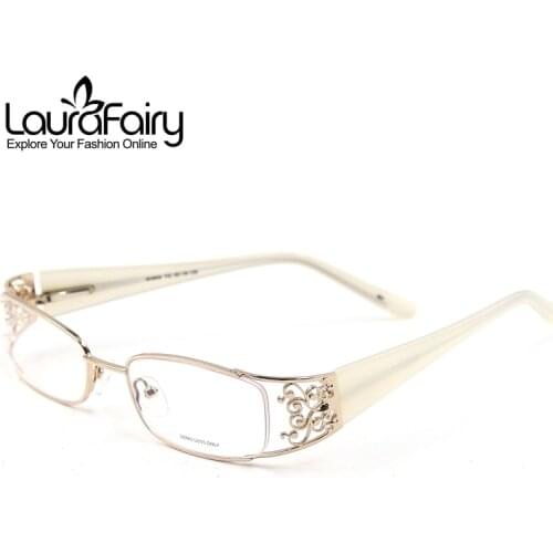 Eyewear Frame Optical Glasses High Quality Carved Eyeglasses Women Optical Glasses Frame Stainless Steel Acetate Temple Spring