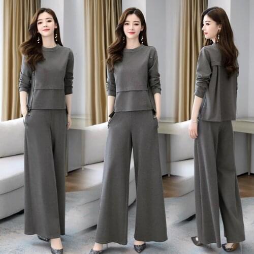 Women Autumn Two Piece Pants Set Casual Plus Size survetement femme 2 piece loose ensemble femme survetement