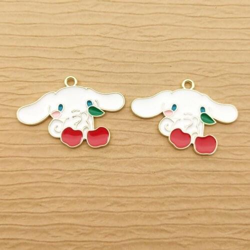 10pcs 22x30mm enamel dog charm for jewelry making cute earring pendant bracelet necklace charms diy design charms