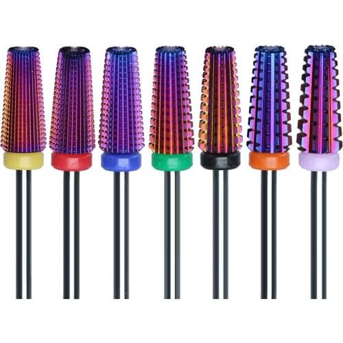 10Pcs/Set High Quality Carbide Nail Drill Bit 5 in 1 Tapered Drills Milling Cutter