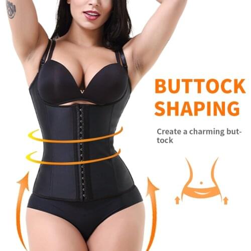 100% Latex Waist Trainer Vest 9 Steel Bones Latex Vest Slimming Underwear Bodsuit Slimming Belt Modeling Strap Shapers
