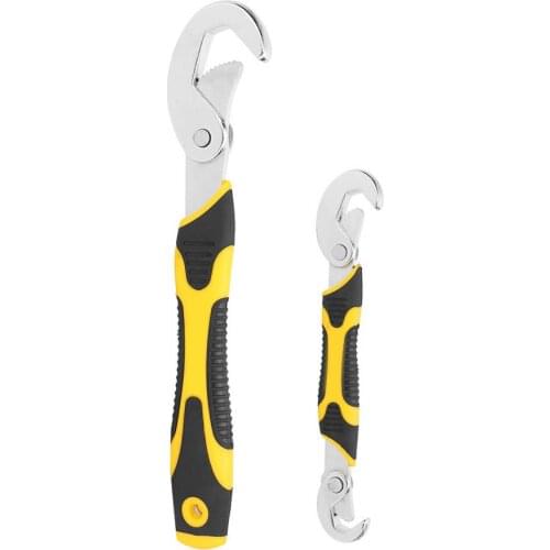 2Pcs/Set Adjustable Spanner Multifunctional Grip Quick Wrench Non-Slip Grip Pipe Spanner Plumber Repair Hand tool