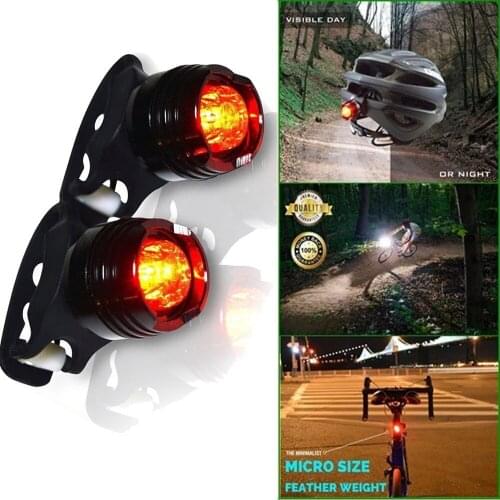 2 Pack Bike Bicycle Red LED Rear Light 3 Modes Waterproof Tail Lamp Black Night Riding Safety Reflector 2020 New