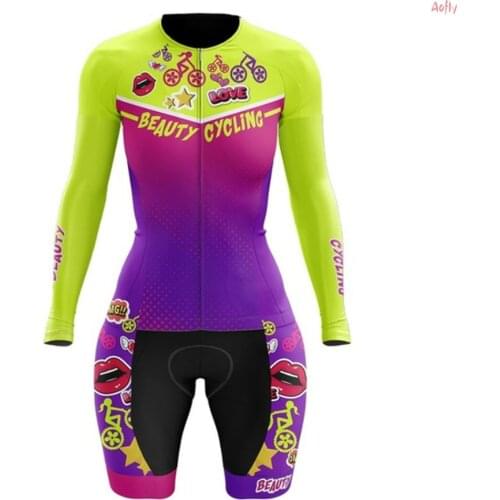 2021 VEZZO Womens Professional Cycling Clothes Triathlon Skinsuit Sets Macaquinho Ciclismo Feminino Long Jumpsuit Kits Gel Pad