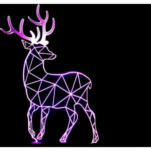 3D visual milu elk reindeer moose deer Multi-colored Acrylic Light Creative gift Home Furnishing 7 color change