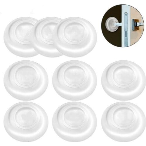 9pcs Door Handle Bumpers Mute Door Stoppers Wall Protection Safety Shock Absorber Reusable Anti Collision Pad Home Accessories