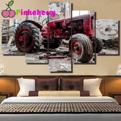 5d diy diamond painting Restore Ancient Tractor mosaic cross stitch 5 Piece 3d embroidery diamond round square stones,k1139