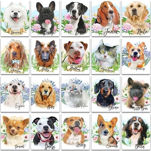 Diamond Painting Cat embroidery mosaic Cross stitch Animal Bulldog Teddy Dog Puppy Cute Schnauzer Husky Samoyed home decor Gift