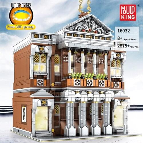 Kids Educational Toy Streetview Building Model The MOC Concert Hall With Light Building Blocks Bricks Christmas Gift Adult Child