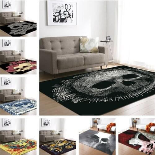 Home Textile 3D Skull Rug and Carpet Tea Table Mat Soft Flannel Carpets for Living Room Bedroom Area Rugs Kids Room Decor Tapete